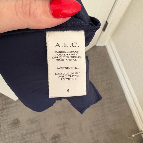 ALC Aires Navy Blue Pleated Maxi Dress - Picture 6 of 7